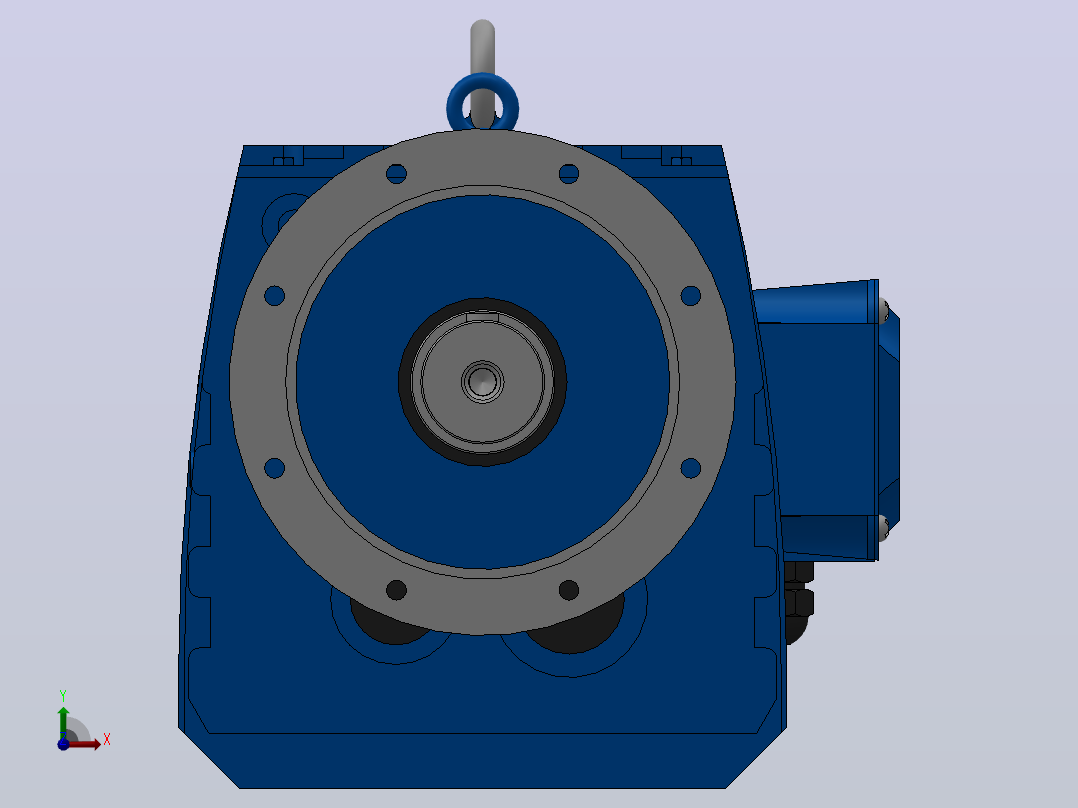 RF147法兰轴伸式安装斜齿轮减速机RF147-Y55-4P-250-M1-0°-Φ450前视图