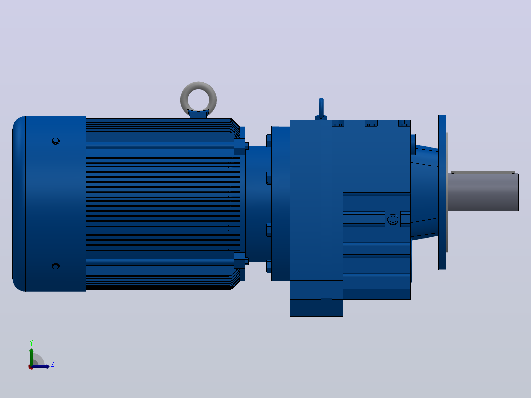 RF147法兰轴伸式安装斜齿轮减速机RF147-Y55-4P-250-M1-0°-Φ450左视图