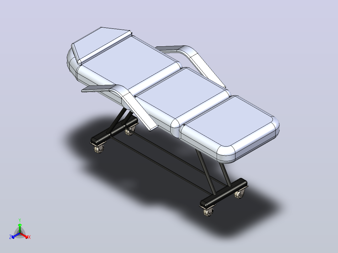 治疗床 3D正等轴测图