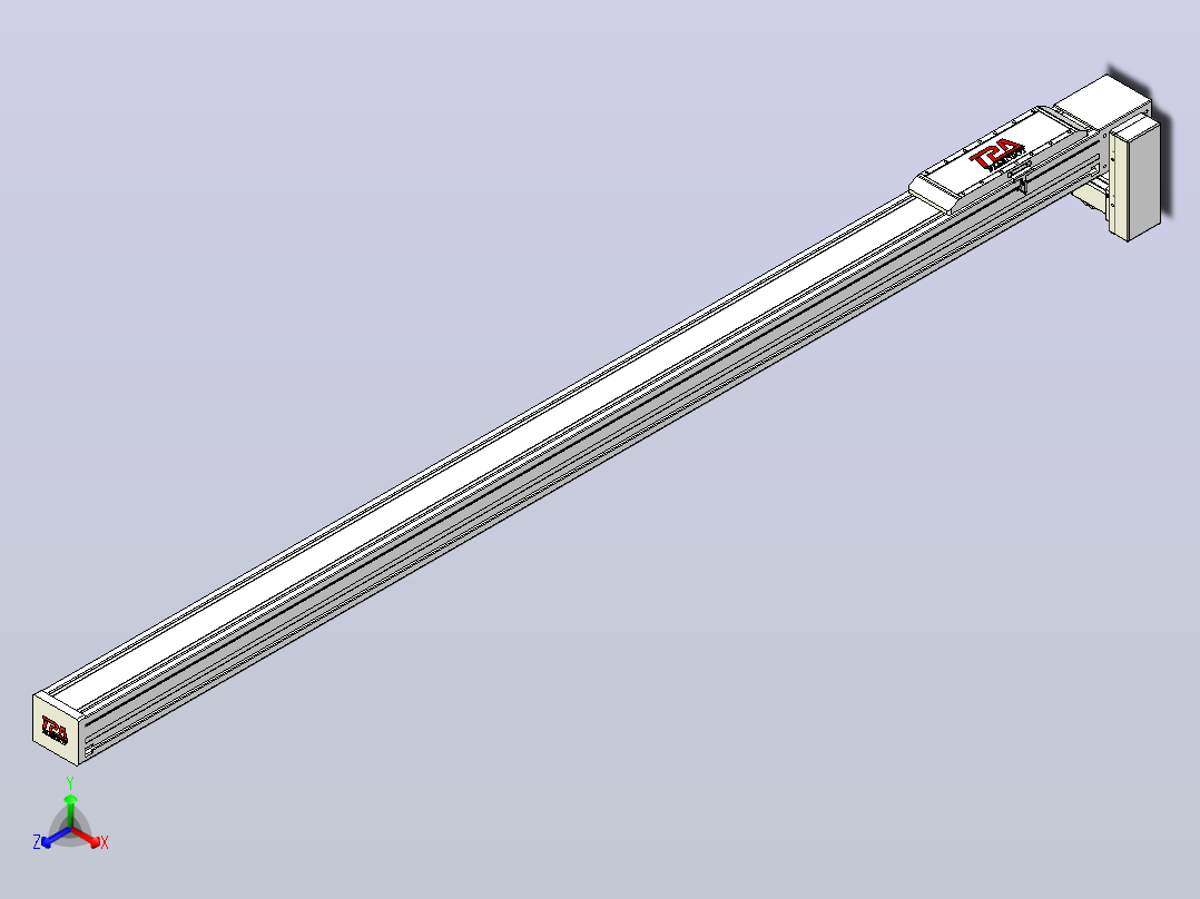 伺服电机集成皮带传动直线执行器TPA-OCB-120-224-L2150-LP-P75-N3主视图