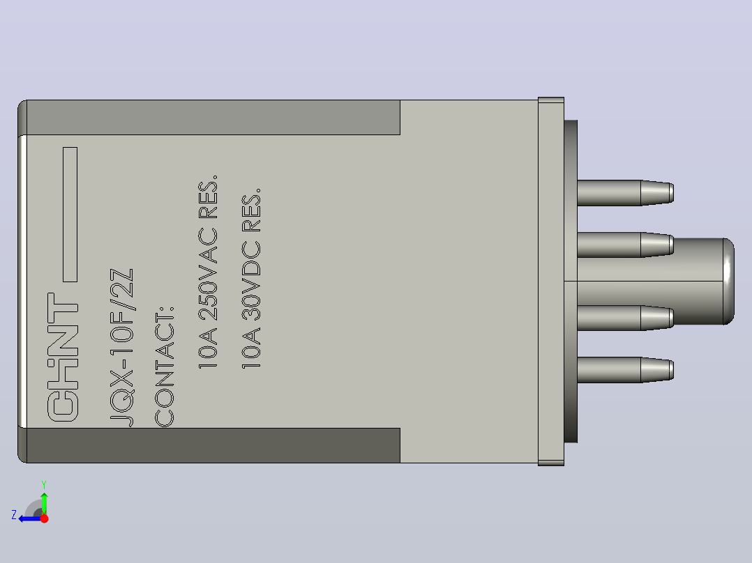 JQX-10F_2Z电磁继电器三维模型202203右视图