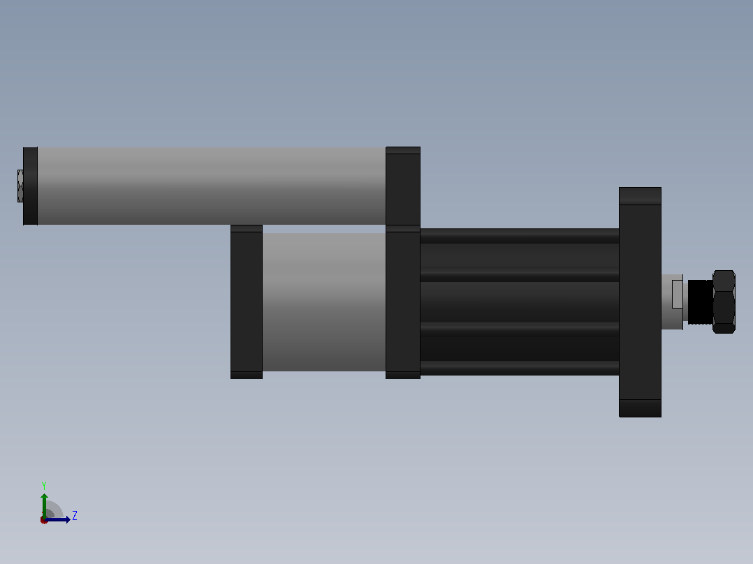 MPT-40T系列标准型[MPT-150-150-5-30T-M1-S1-0°]气压增压缸左视图