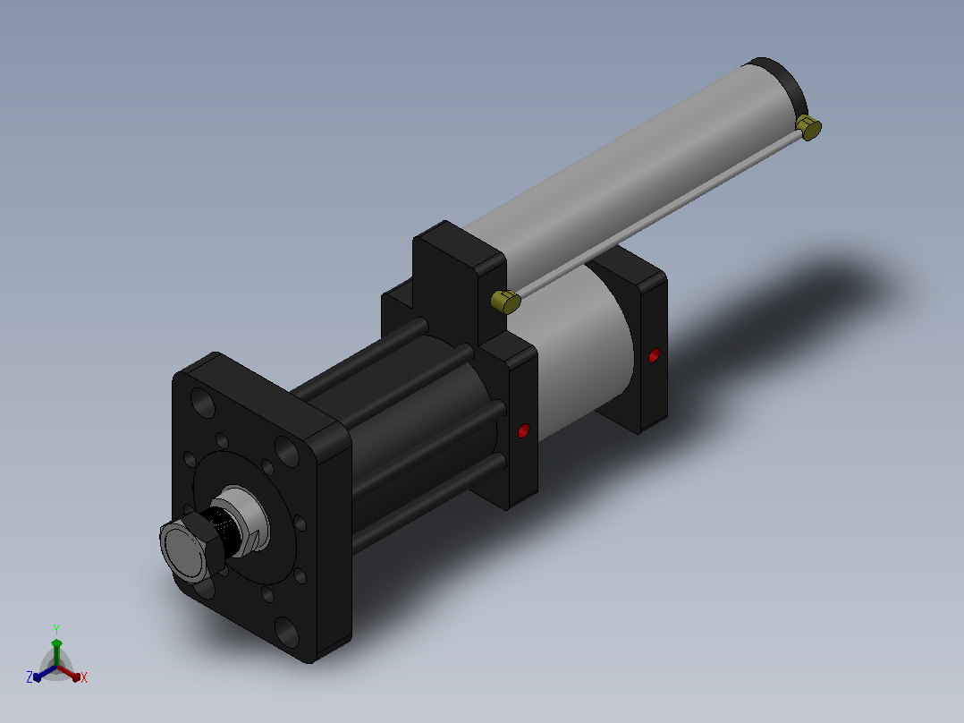 MPT-40T系列标准型[MPT-150-150-5-30T-M1-S1-0°]气压增压缸正等轴测图
