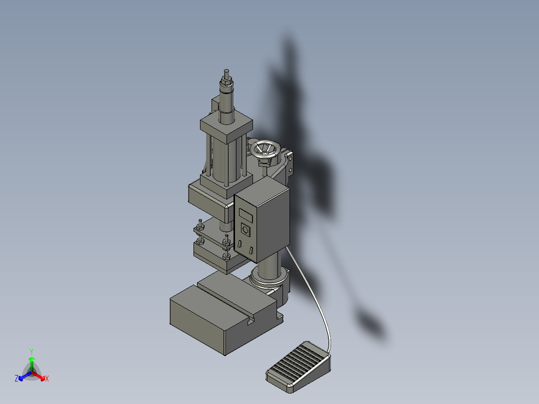 热压机3D模型正等轴测图