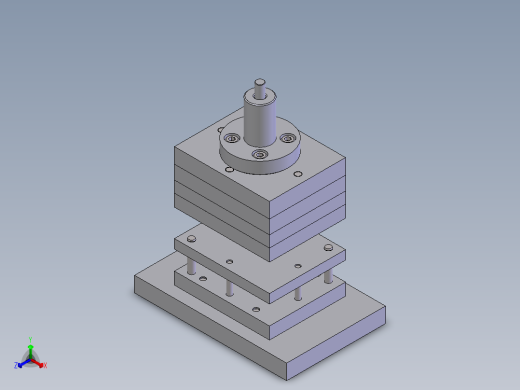 solidworks做的垫片冲载复合模正等轴测缩略图