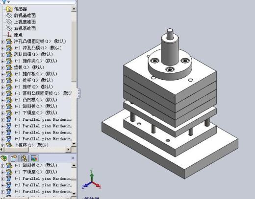 solidworks做的垫片冲载复合模缩略图