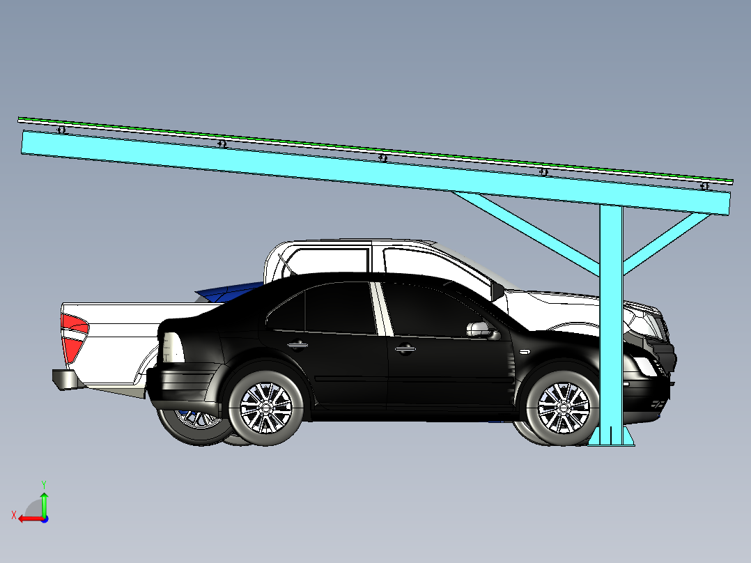 Estacionamiento停车场3D数模 STP格式后视图