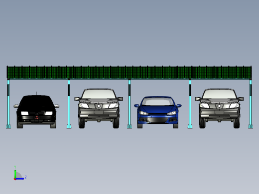 Estacionamiento停车场3D数模 STP格式左视缩略图