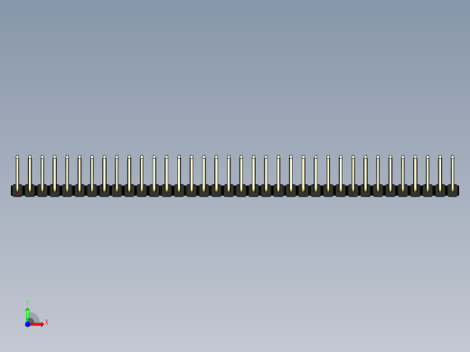 彩色公排针 100mil 2.54mm 系列-DS1022_black_36p_100mil_TypeU_rev1.0前视缩略图
