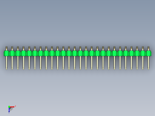 彩色公排针 100mil 2.54mm 系列-DS1022_green_52p_100mil_TypeSMT_rev1.0俯视缩略图