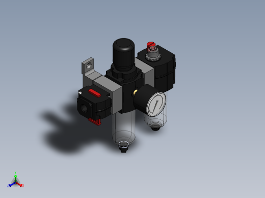 KIT FILTRO REGULADOR LUBRIF. DRENO AUTO 3-8 (BL73-XXX)正等轴测缩略图
