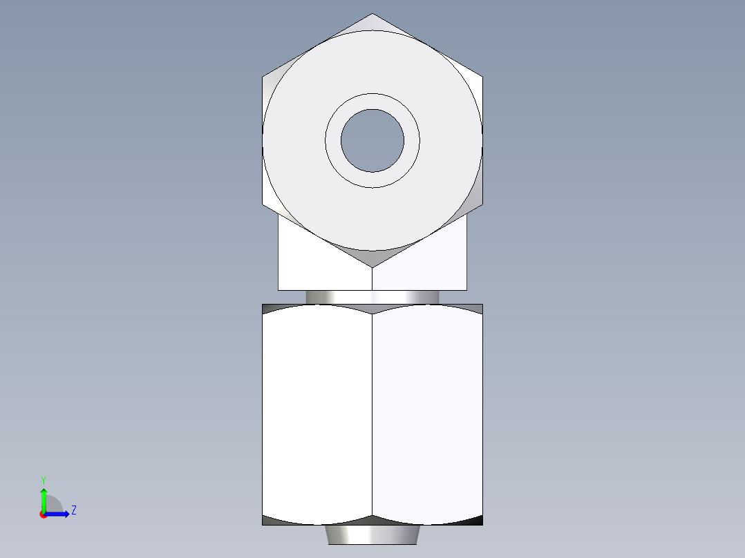 卡套式工业通用硬管接头EO_Swivel_nut_branch_tee_ET06ZL71左视图