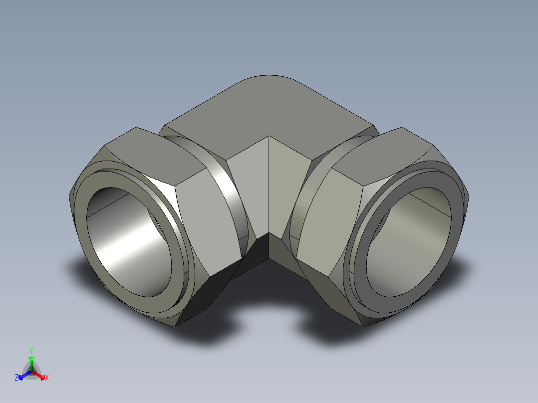 卡套式工业通用硬管接头32_ebu-s正等轴测图