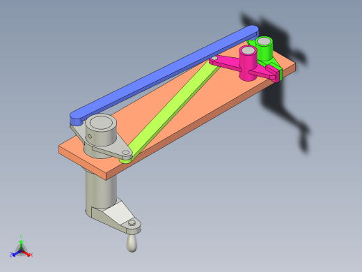 双摇杆夹紧机构三维模型含动画演示