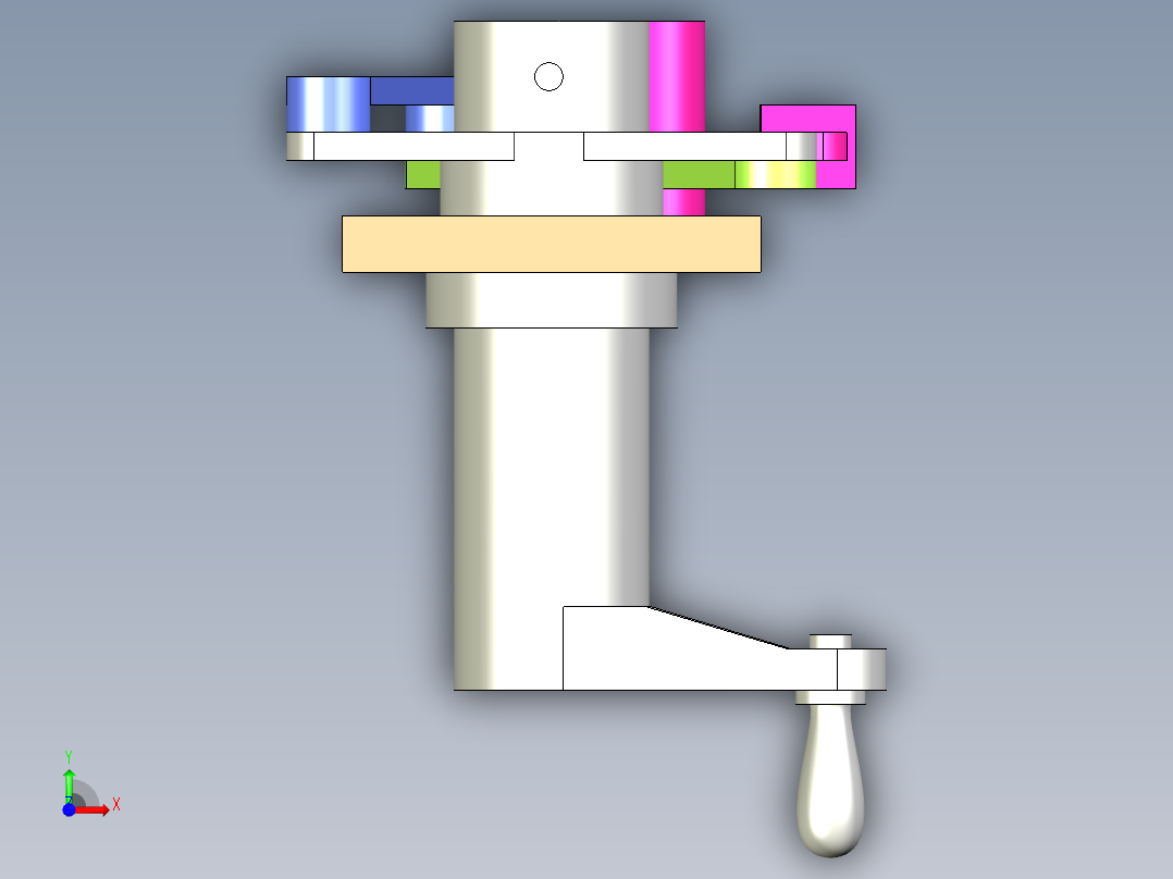双摇杆夹紧机构三维模型含动画演示前视图