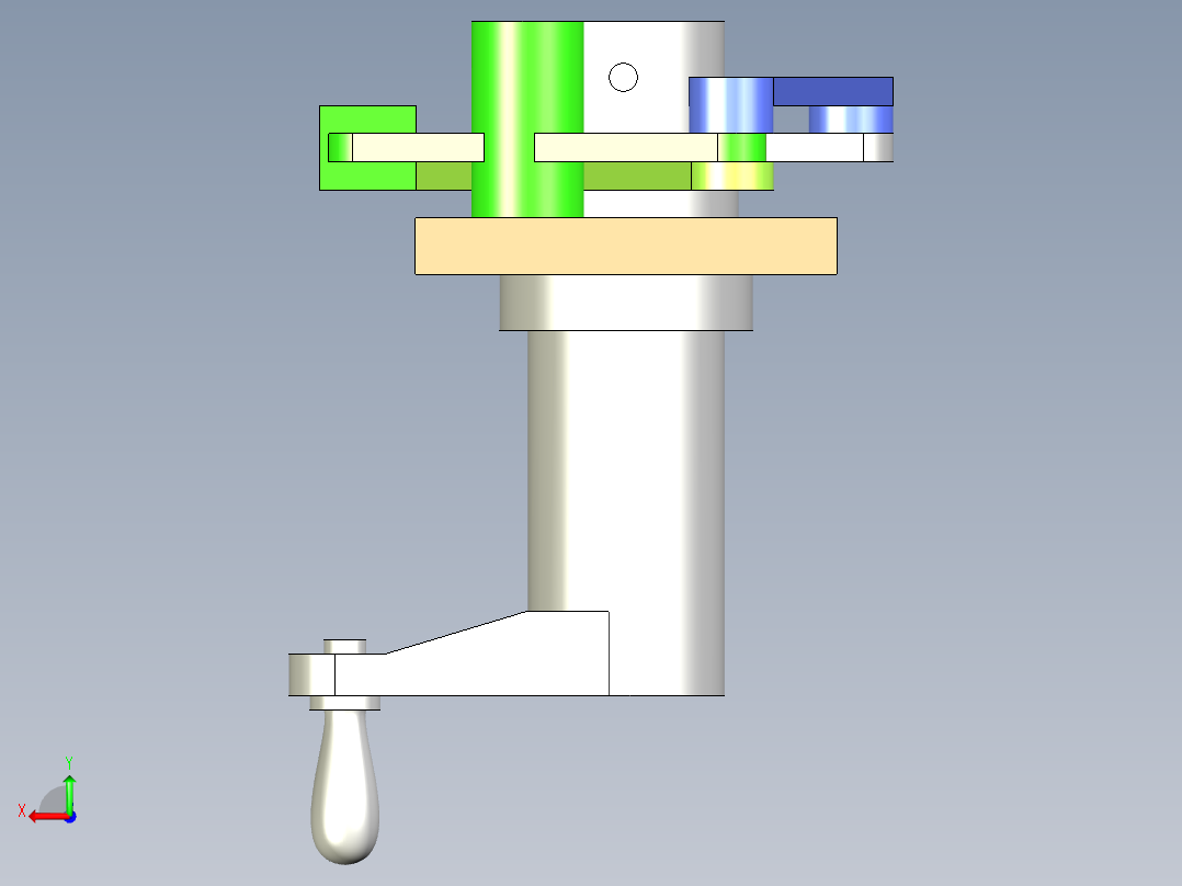 双摇杆夹紧机构三维模型含动画演示后视图