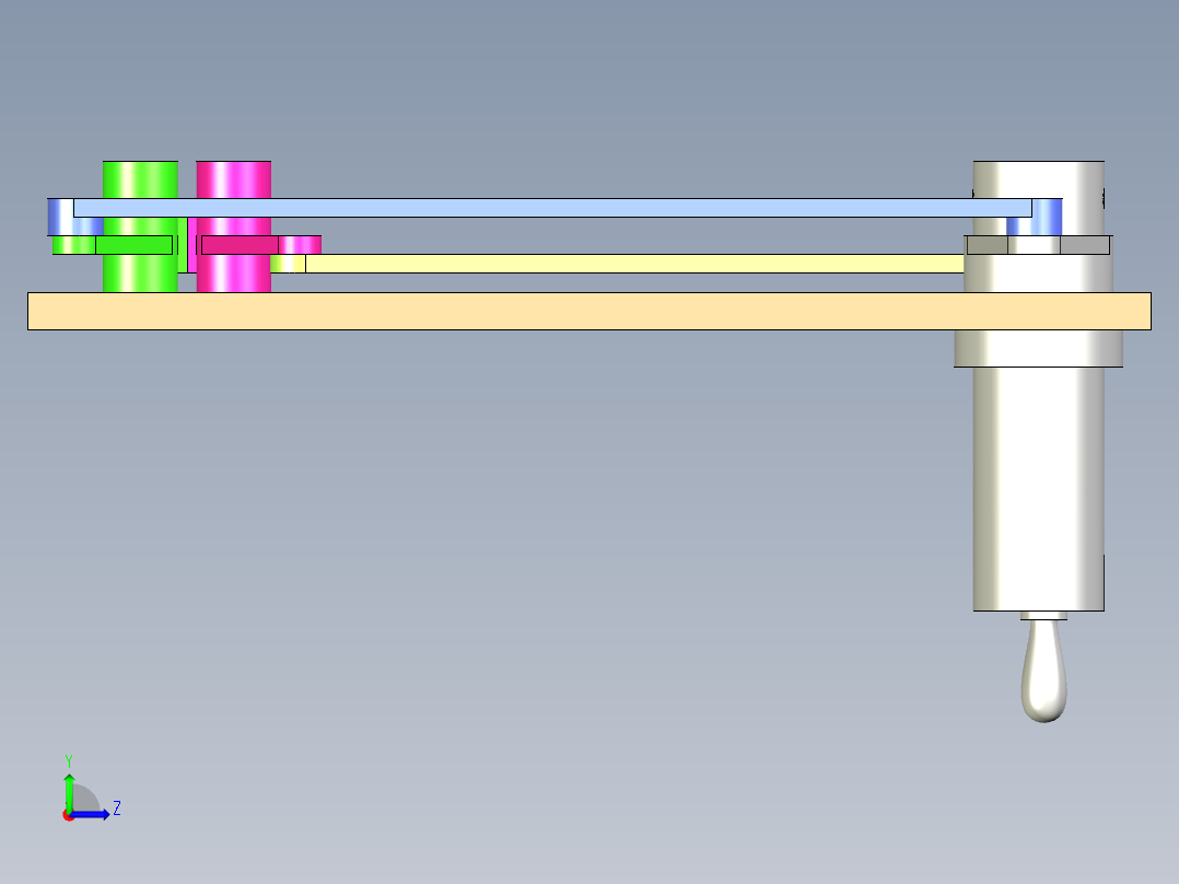 双摇杆夹紧机构三维模型含动画演示左视图