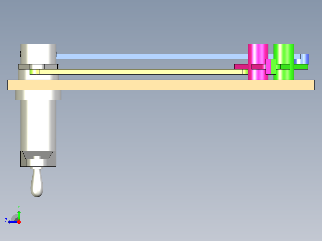 双摇杆夹紧机构三维模型含动画演示右视图