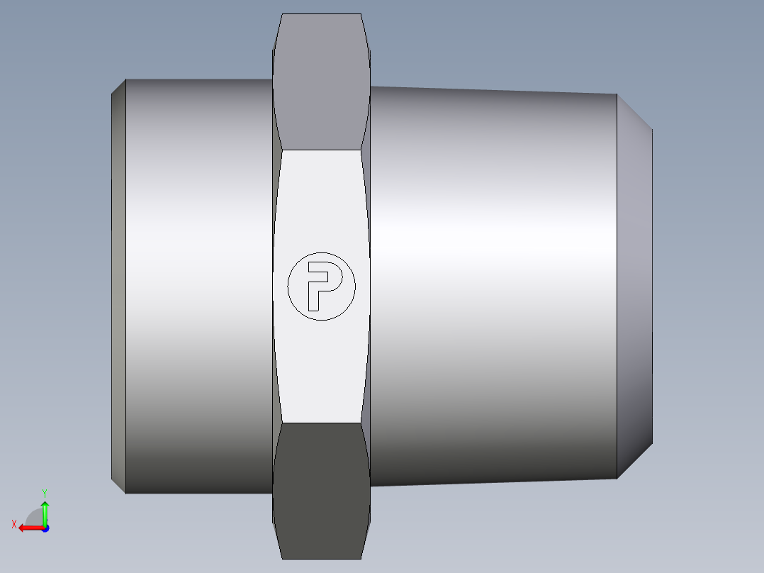 卡套式工业通用硬管接头EO_Male_Stud_connector_GE28L1NPT71X后视图