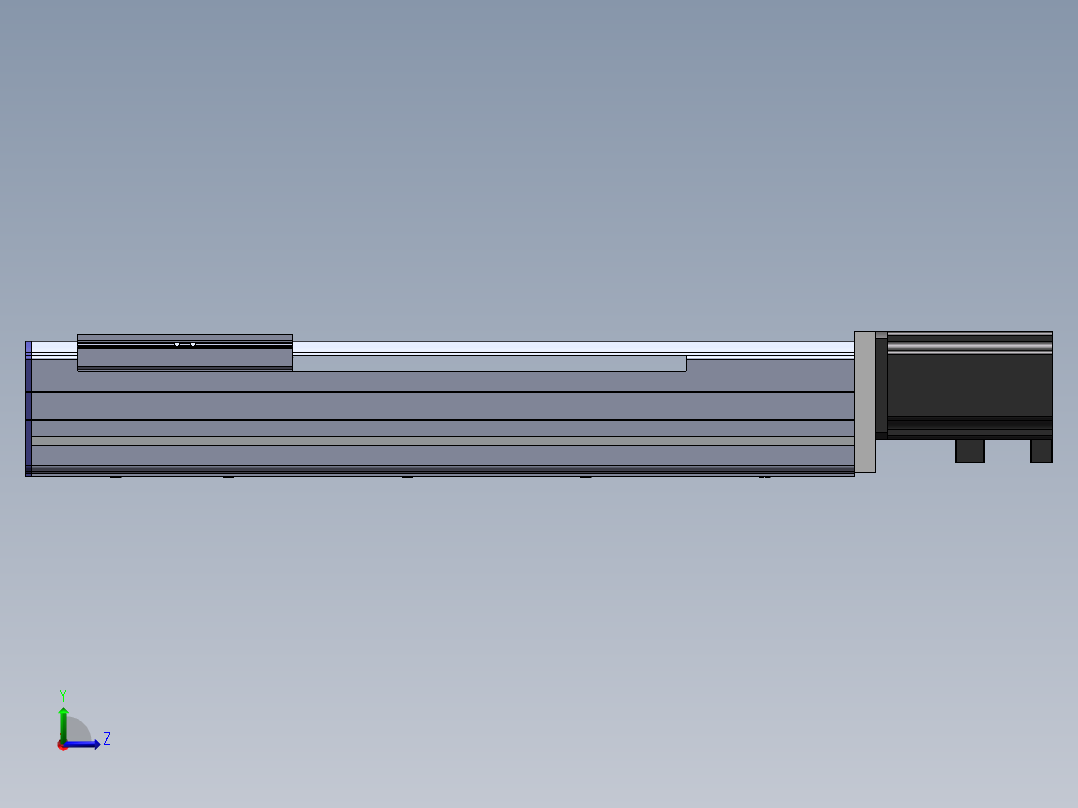 电动滑台模组SDM75直连模型 -（加长滑台）左视图