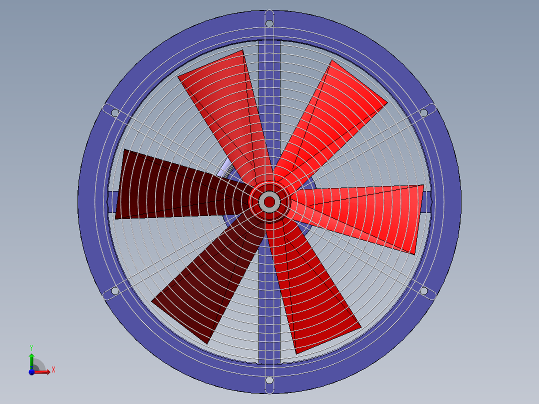 轴流风机模型10前视图