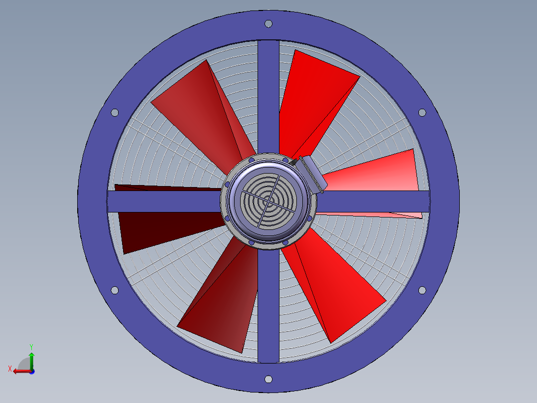 轴流风机模型10后视图