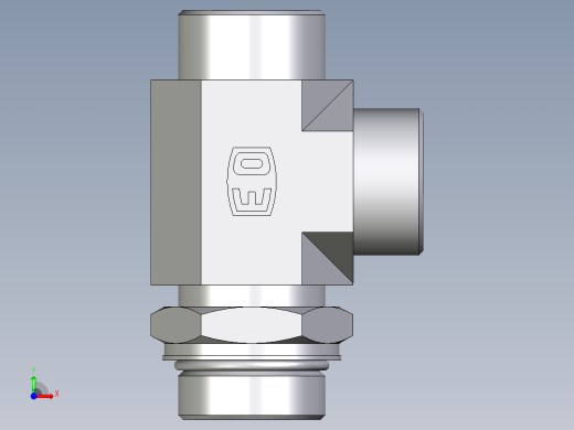 卡套式工业通用硬管接头EO_Adjustable_locknut_run_tee_LEE30SMOROMDCF前视缩略图