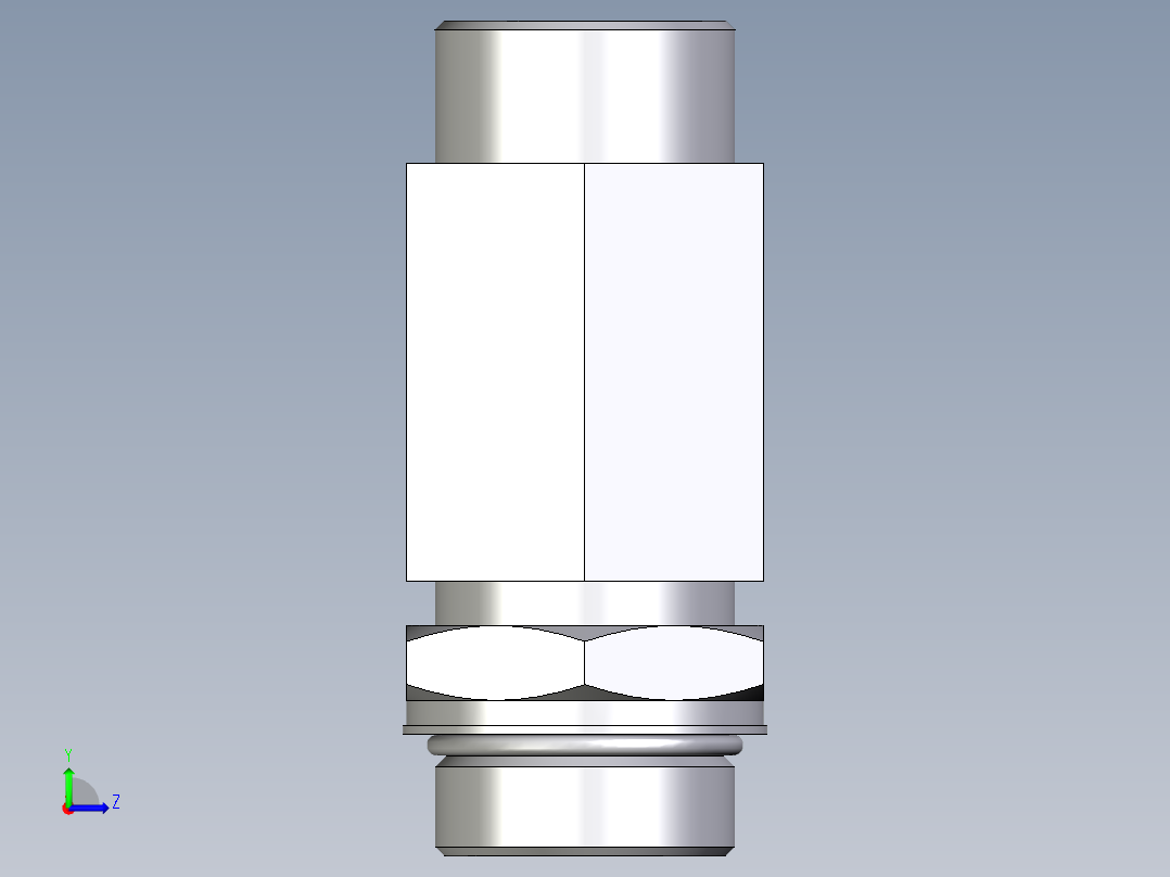 卡套式工业通用硬管接头EO_Adjustable_locknut_run_tee_LEE30SMOROMDCF左视图