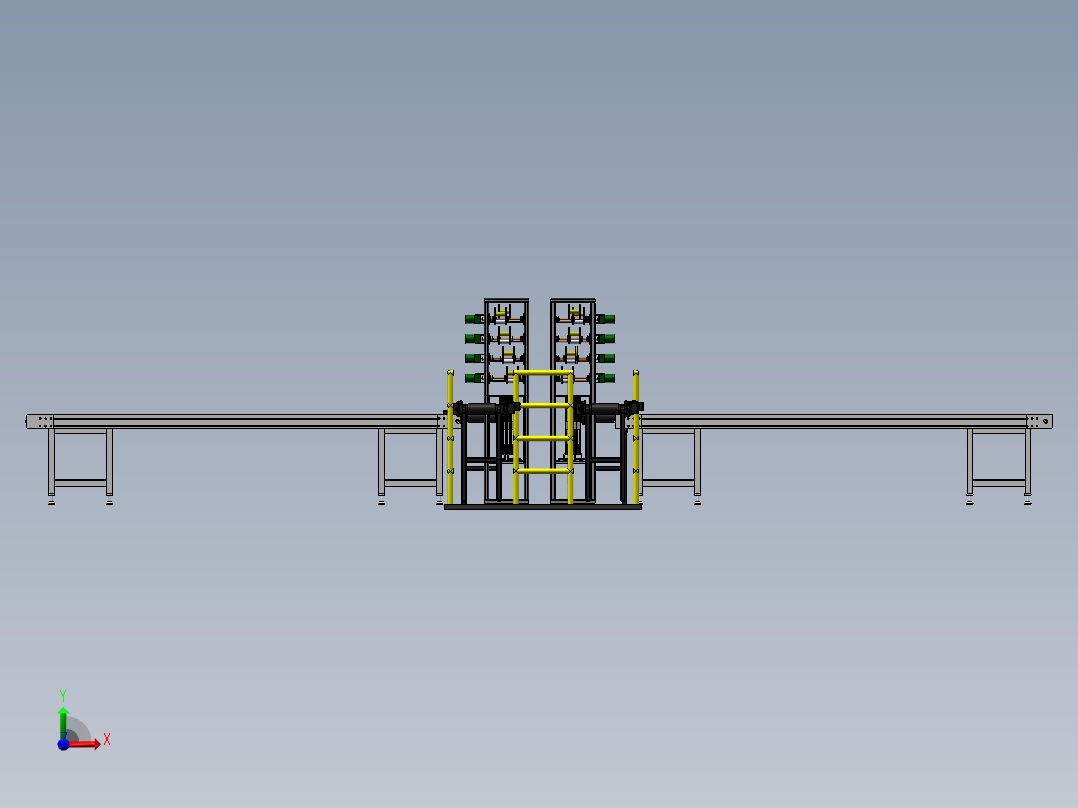 纺织生产绕线生产线前视图