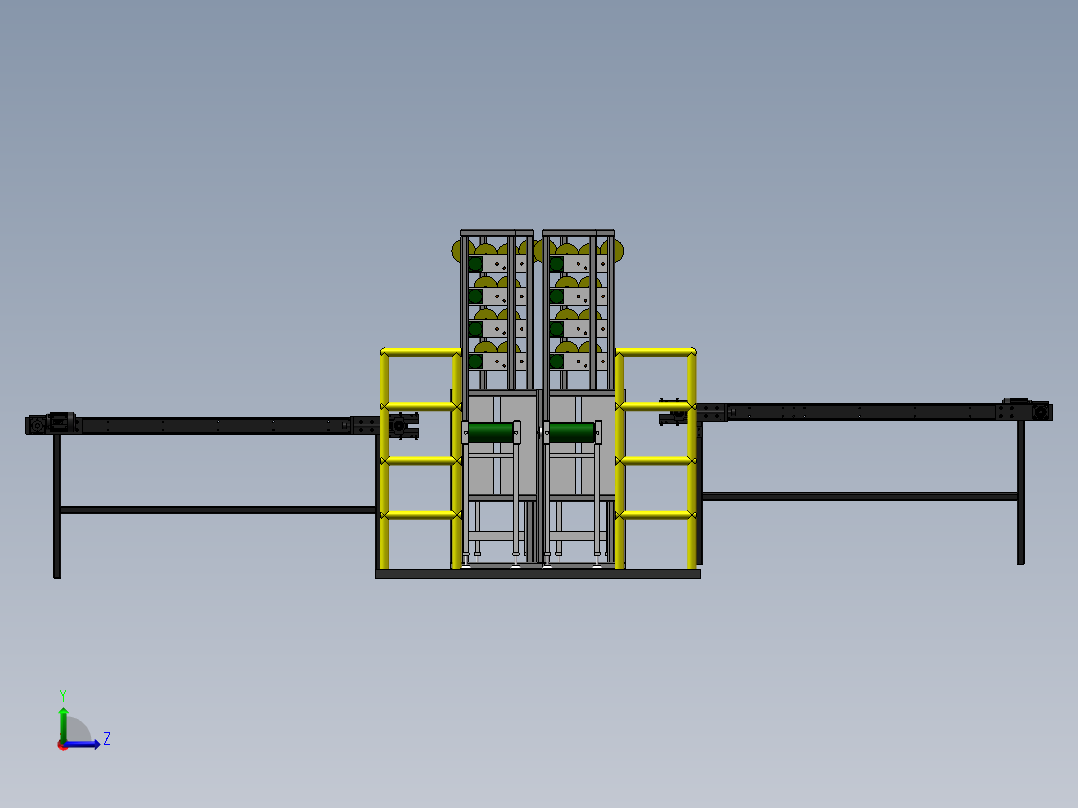 纺织生产绕线生产线左视图