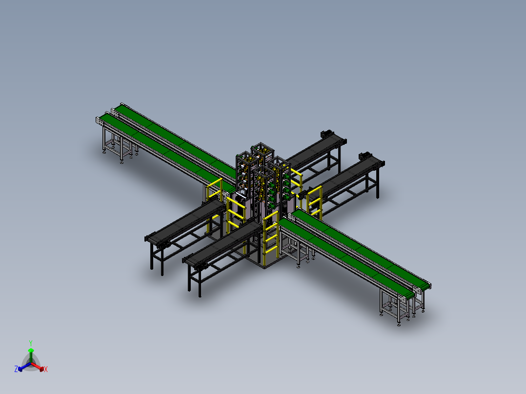 纺织生产绕线生产线正等轴测图