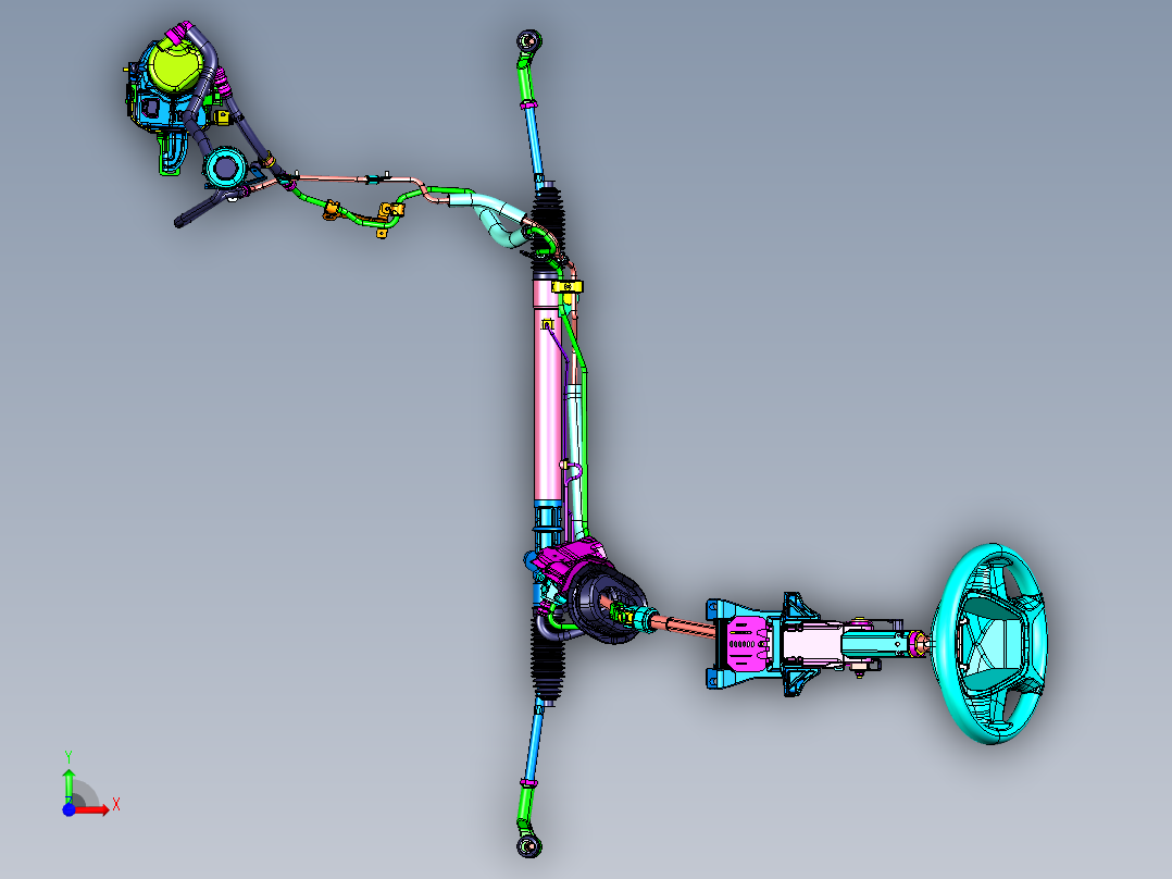 汽车电动液压转向系统三维图前视图