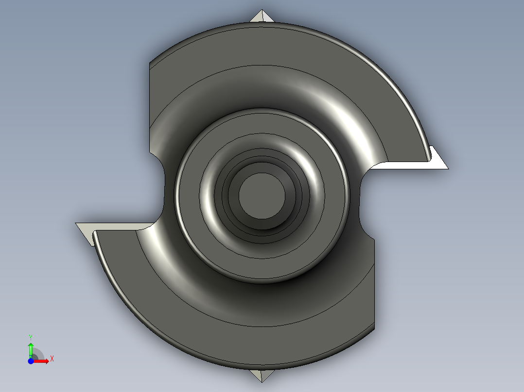 1 - 38“ 四插式铣刨槽堆焊钻头前视图