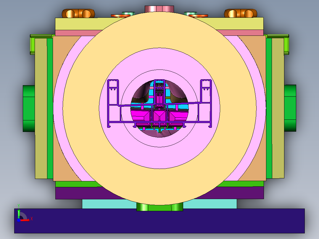 塑钢型材生产挤出模具前视图