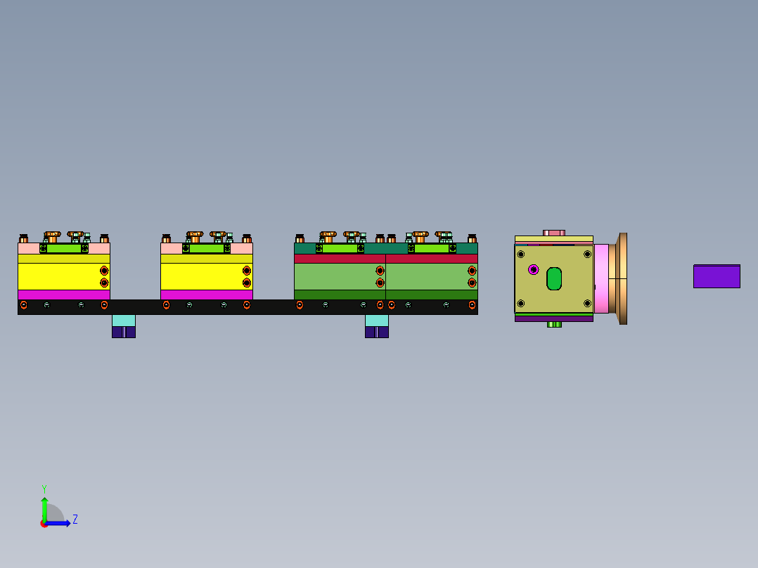塑钢型材生产挤出模具左视图
