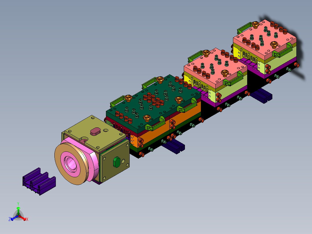 塑钢型材生产挤出模具正等轴测图