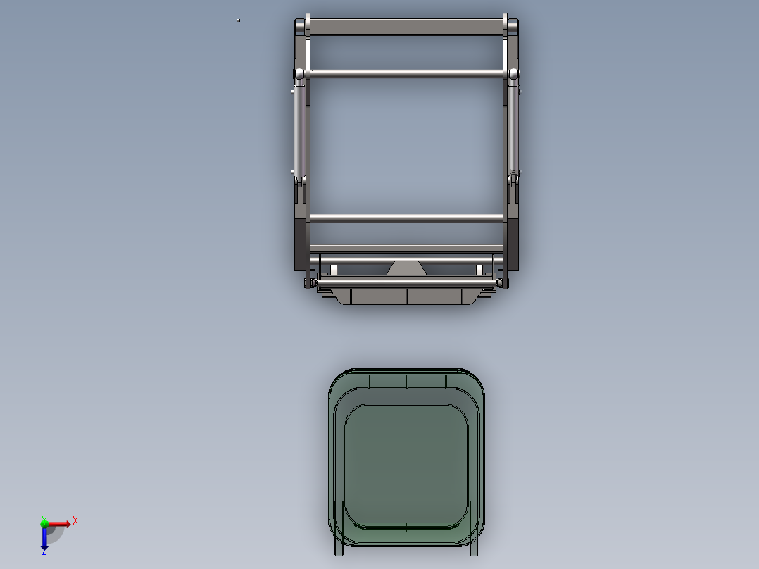 翻转机构装配体俯视图