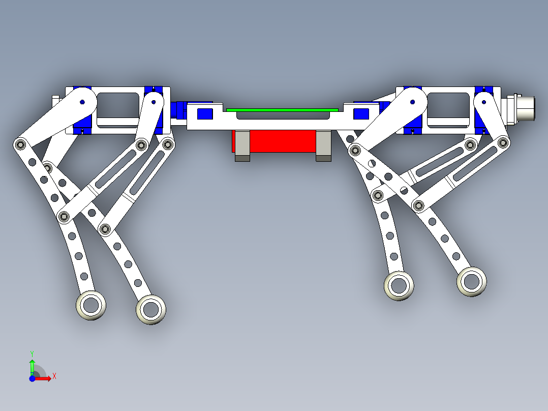 仿生四足机器狗前视图