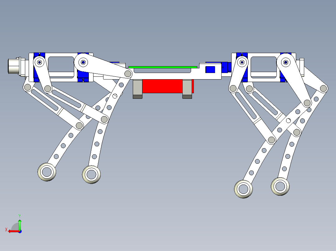 仿生四足机器狗后视图