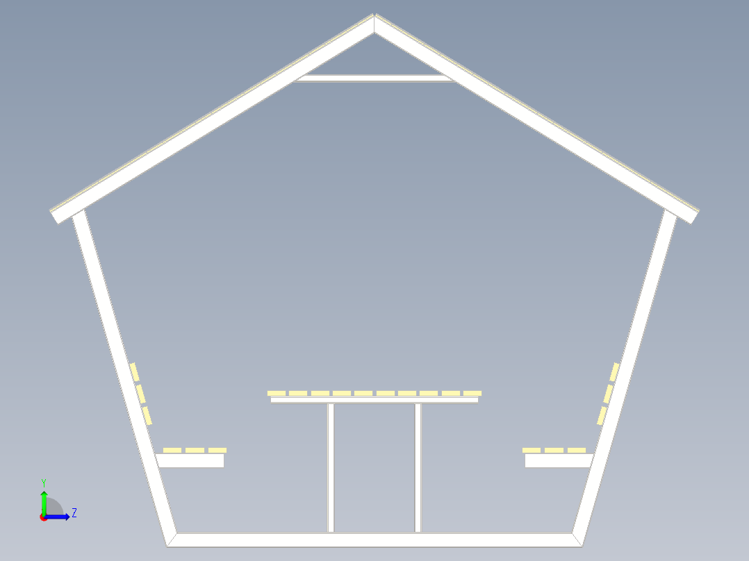 花园露台家具左视图