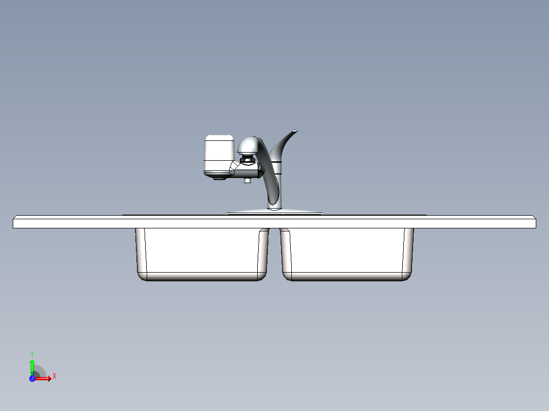 水槽、不锈钢水槽(43)前视图