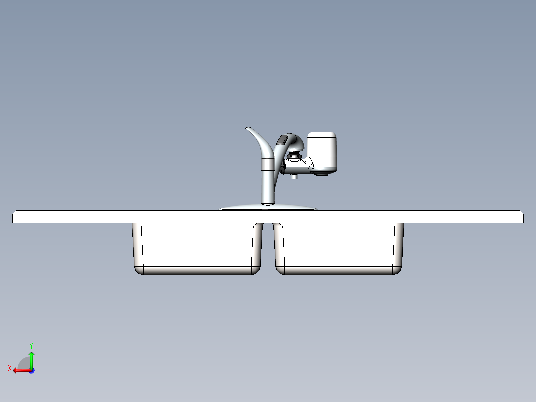 水槽、不锈钢水槽(43)后视图