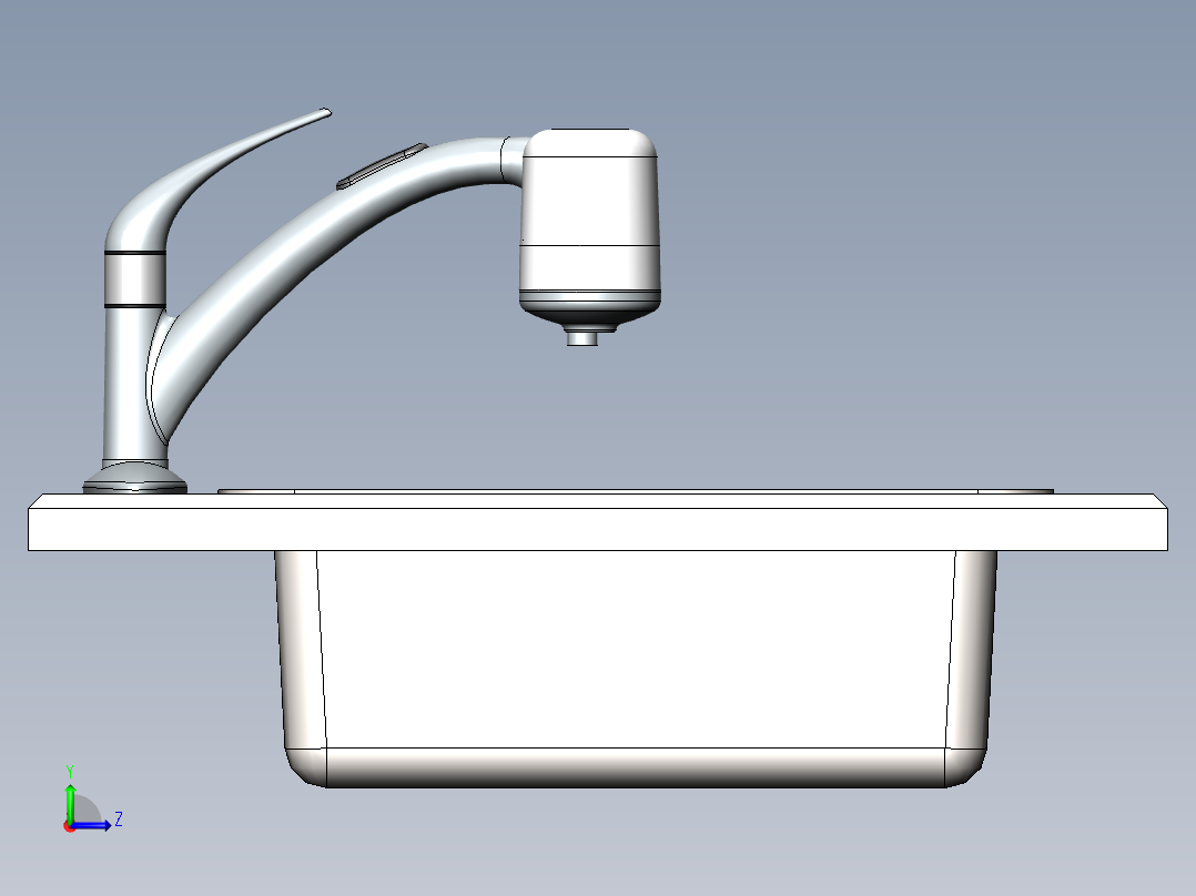 水槽、不锈钢水槽(43)左视图