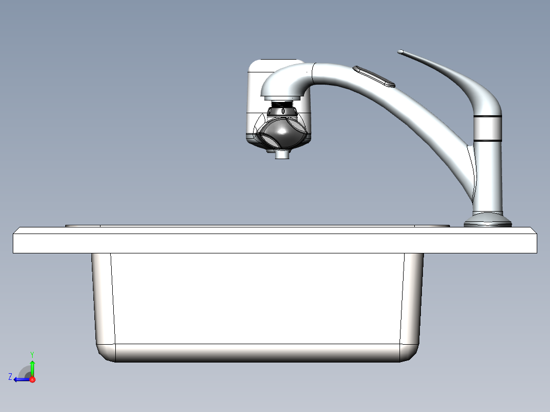 水槽、不锈钢水槽(43)右视图