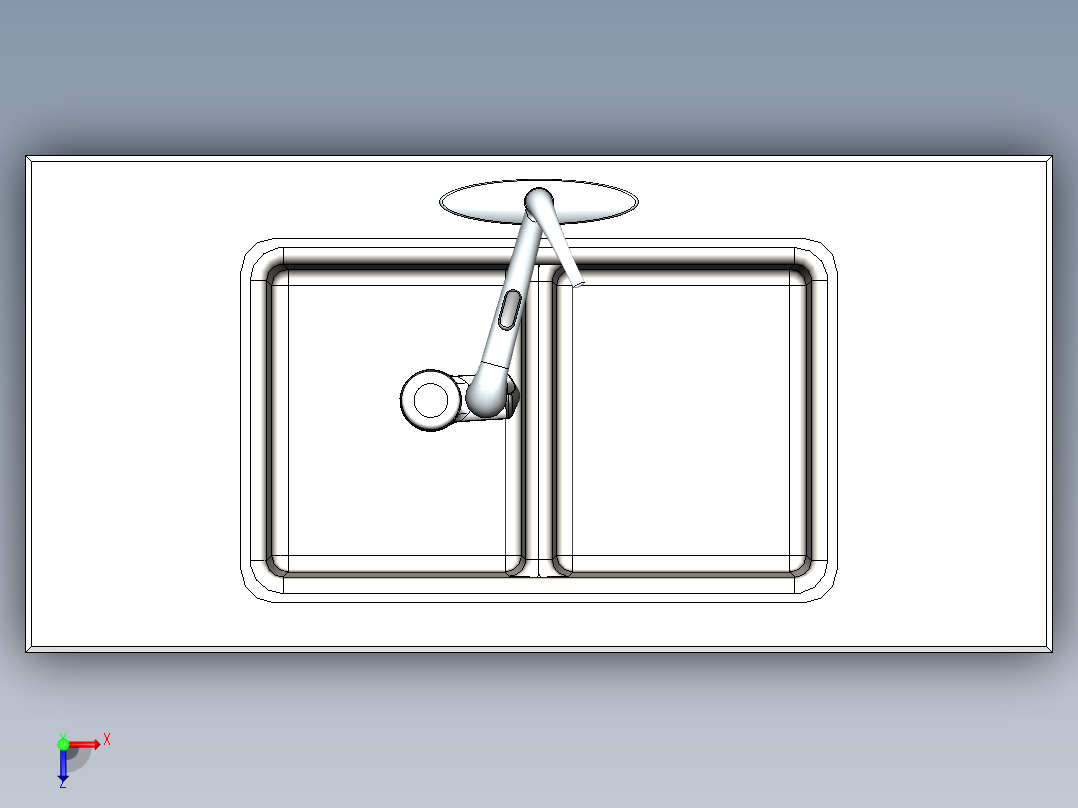 水槽、不锈钢水槽(43)俯视图