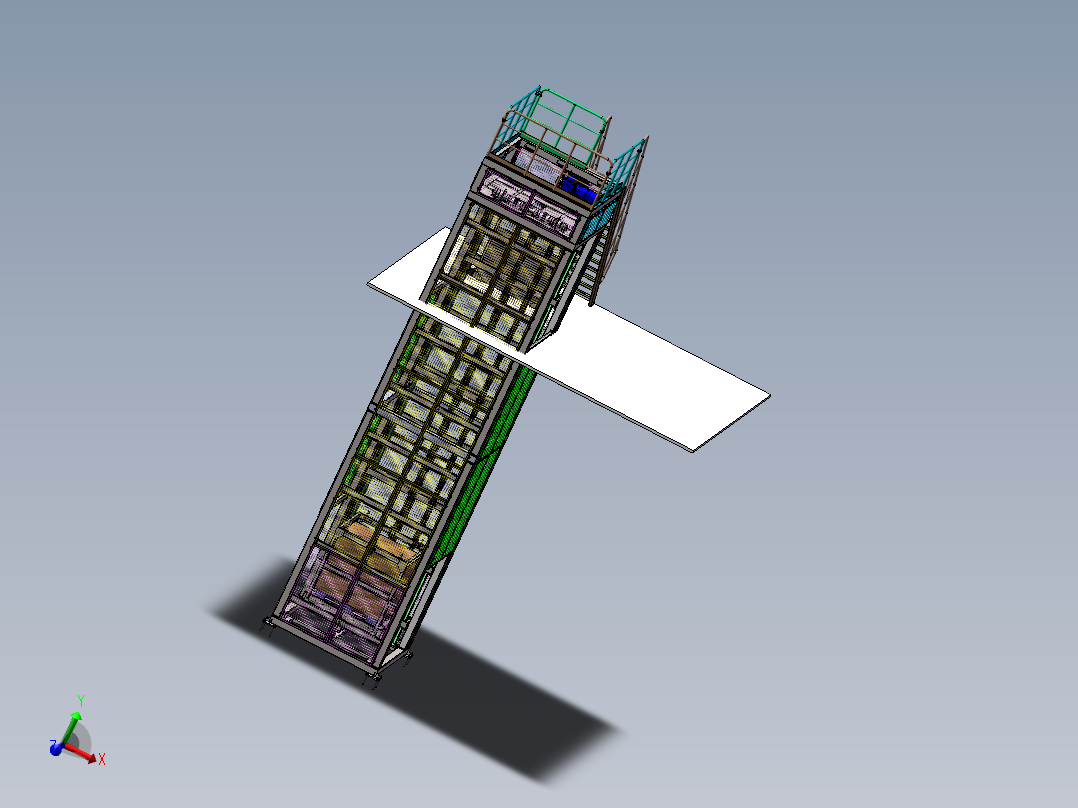 工厂垂直提升机sw14可编辑