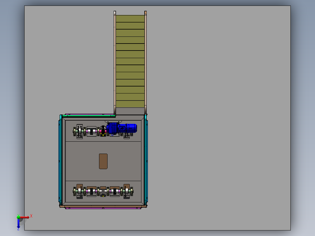 工厂垂直提升机sw14可编辑俯视图