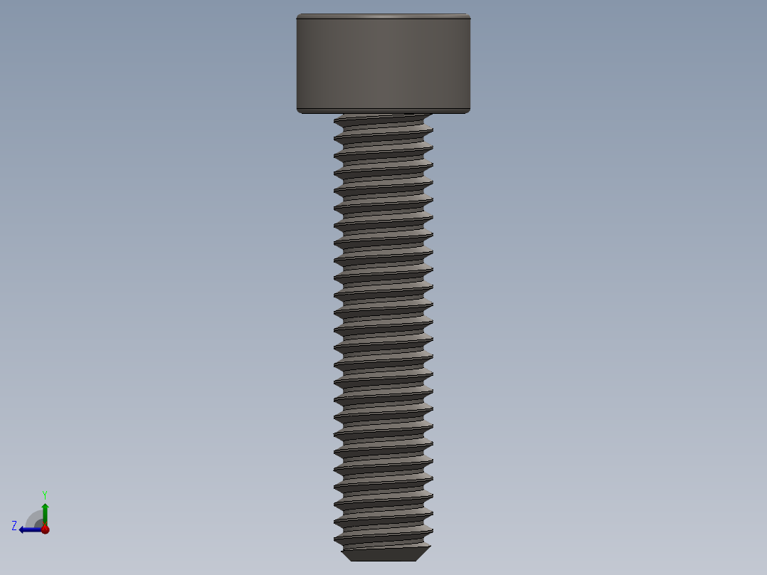 Screw_DIN_912_M4x18F_A2.SLDPRT公制内六角螺钉右视图