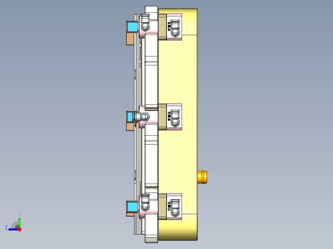 电脑外壳粗铣内腔治具模型右视图