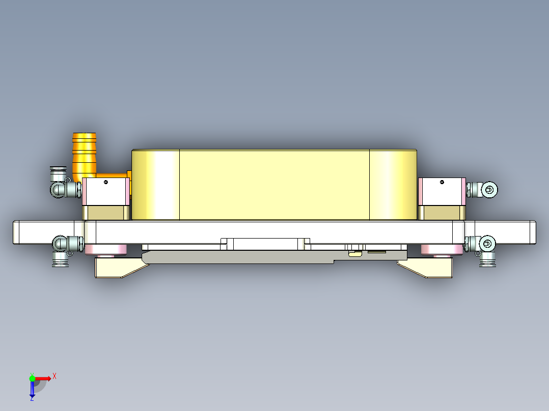 电脑外壳粗铣内腔治具模型俯视图